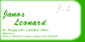 janos leonard business card